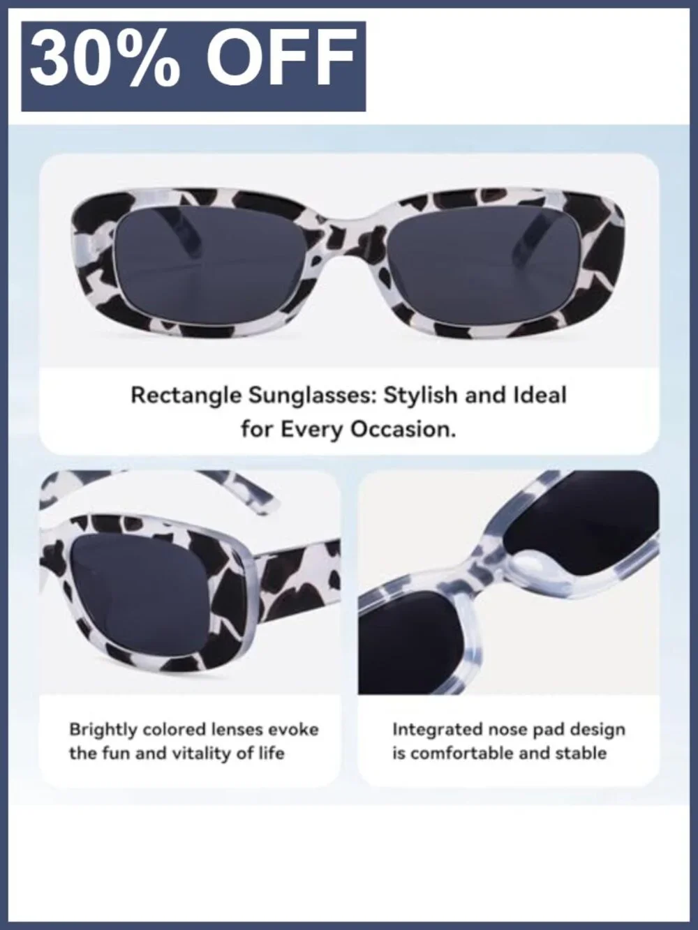 Rectangle Sunglasses for Women Men Trendy Y2K 90s Square Sun Shades UV400